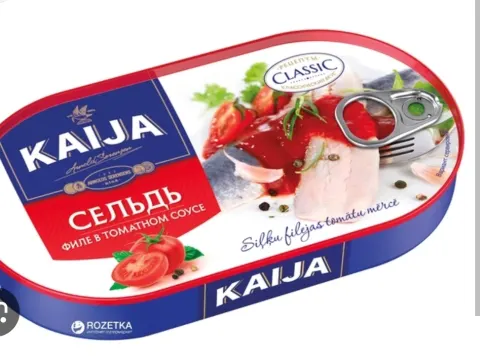 Fileu de Hering in sos de rosii 170gr./EOE)”Kaija”