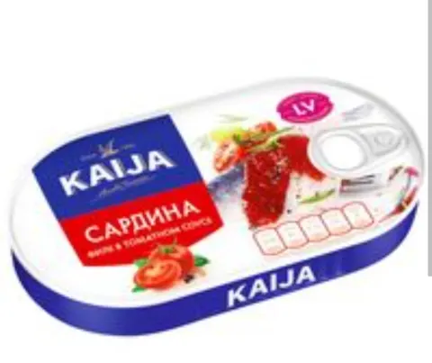 Fileu de Sardine de Riga in sos de tomate 170gr./EOE”Kaija”