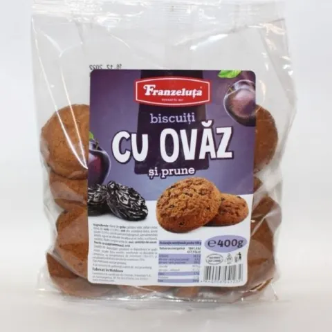 Biscuiţi ,, De ovăz “cu prune 0,4 kg Franzeluta